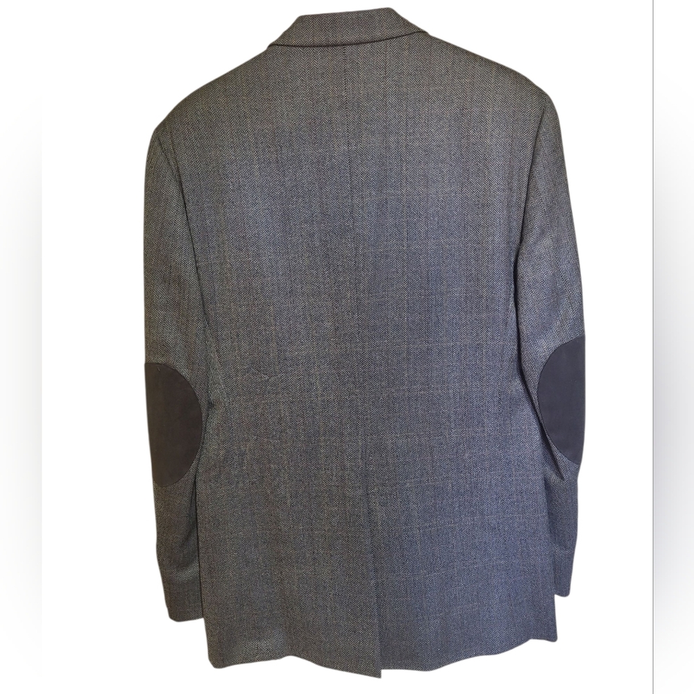 Lauren Ralph Lauren Herringbone Tweed Brown 100% Lambs Wool Mens Suit Blazer 40L - Picture 2 of 12